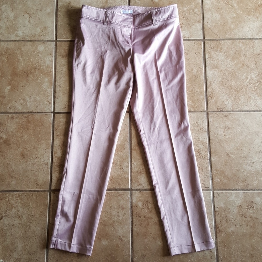 Last Call! Dusty Rose Satin Trousers Straight Leg.